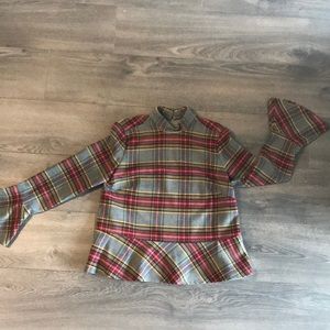 Plaid Cotton Top w/ Flare
